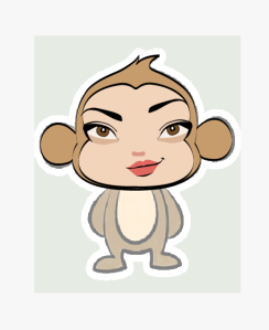 Sandra as Naughty Monkey. Artwork by Jenny Fine.